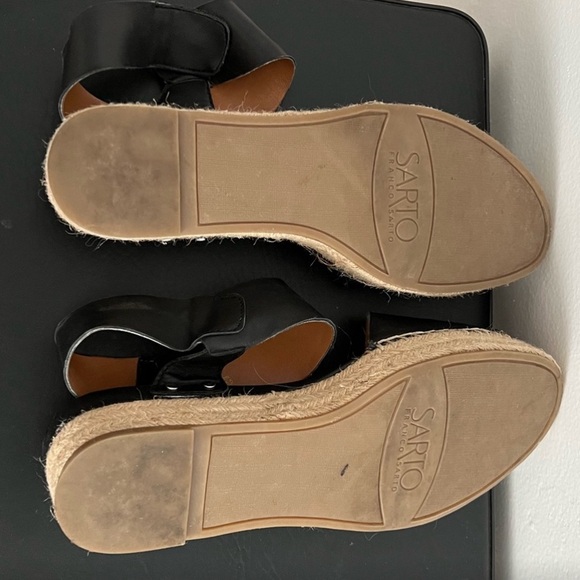 Sarto by Franco Sarto Black Leather Espadrille A-Oak Leather SZ 8.5 - Picture 4 of 4